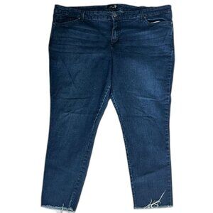 Gloria Vanderbilt Plus Size Cropped Jeans 22W Dark Wash Stretch Denim